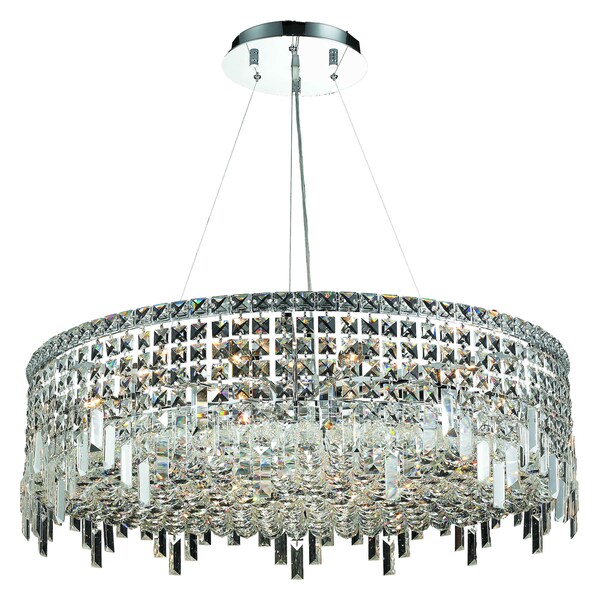 Elegant Lighting Elegant Cut Clear Crystal Maxim 18-Light Crystal Pendant V2031D32C/EC